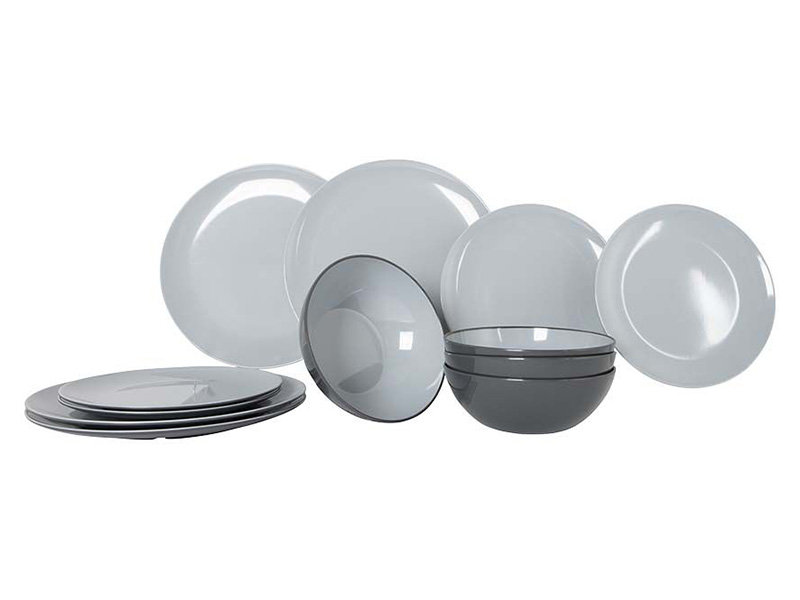 Gimex Vivid Line 12-Teilig Geschirrset – Grey