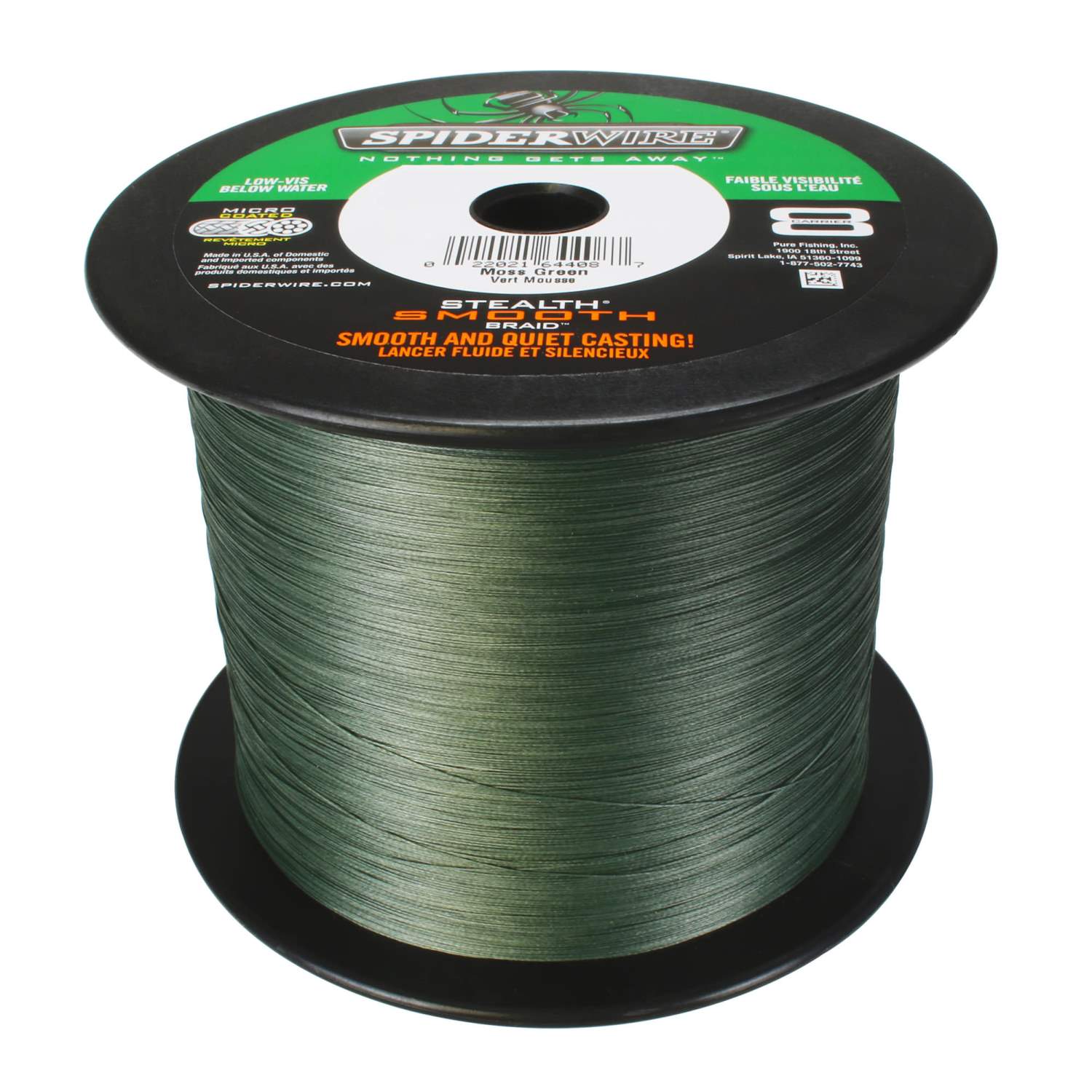 Spiderwire Stealth Smooth 8 Moss green 1m von der Großspule – Angelschnur TK40,8kg – 0,35mm