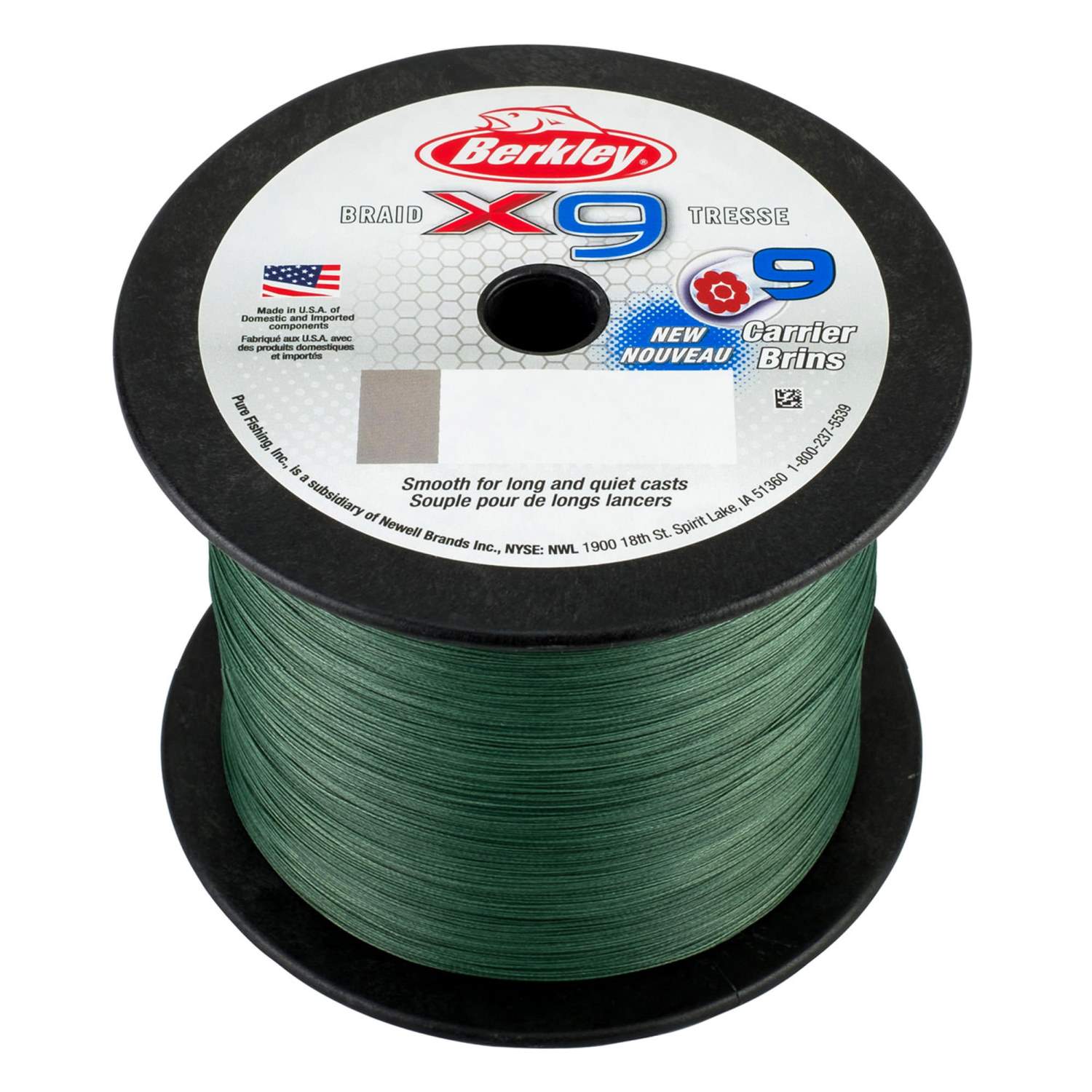 Berkley X9 Braid Low Vis Green 1m von der Großspule TK31,5kg – 0,30mm