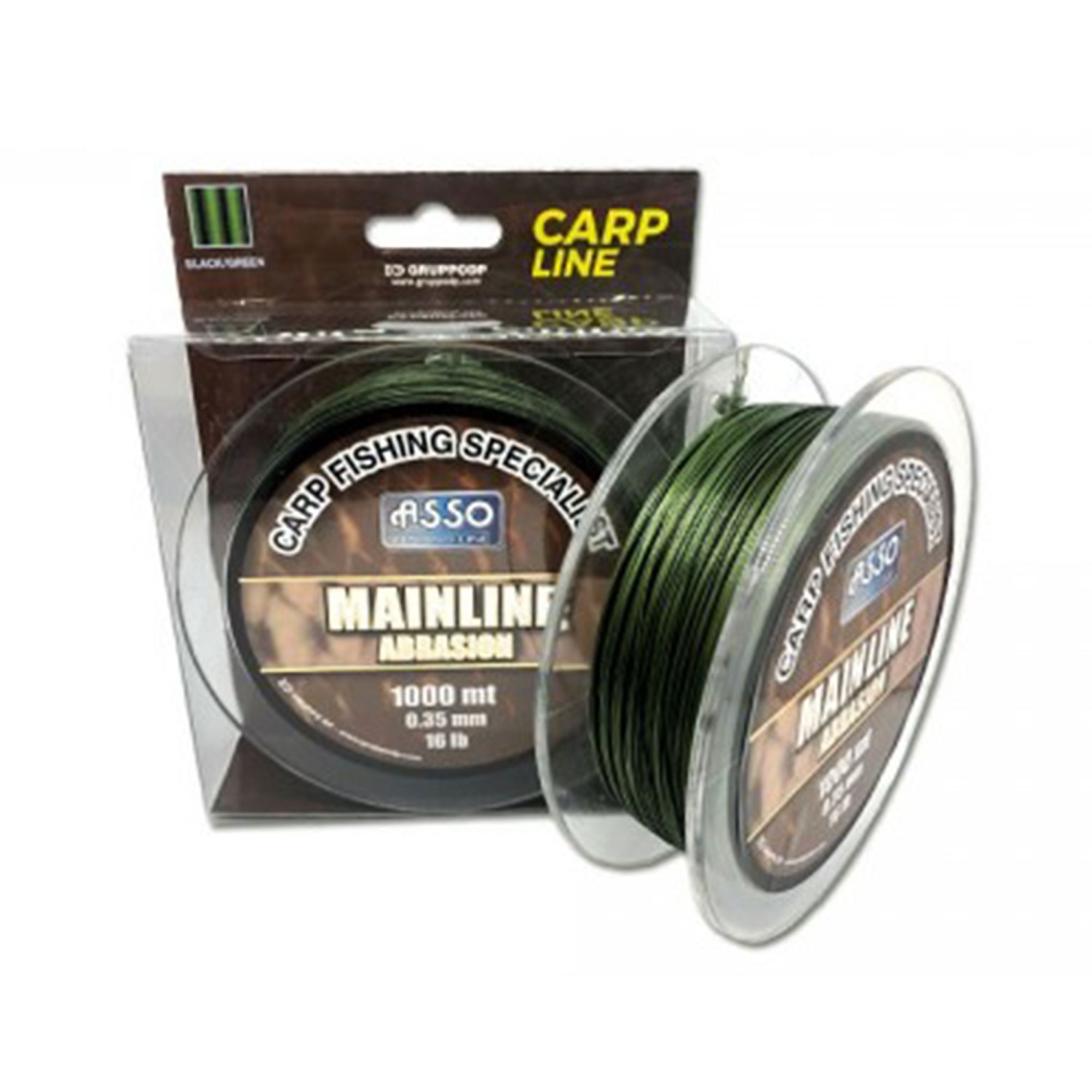 ASSO Mainline Abrasion – Karpfenschnur Black/green multicolor – 0,28mm