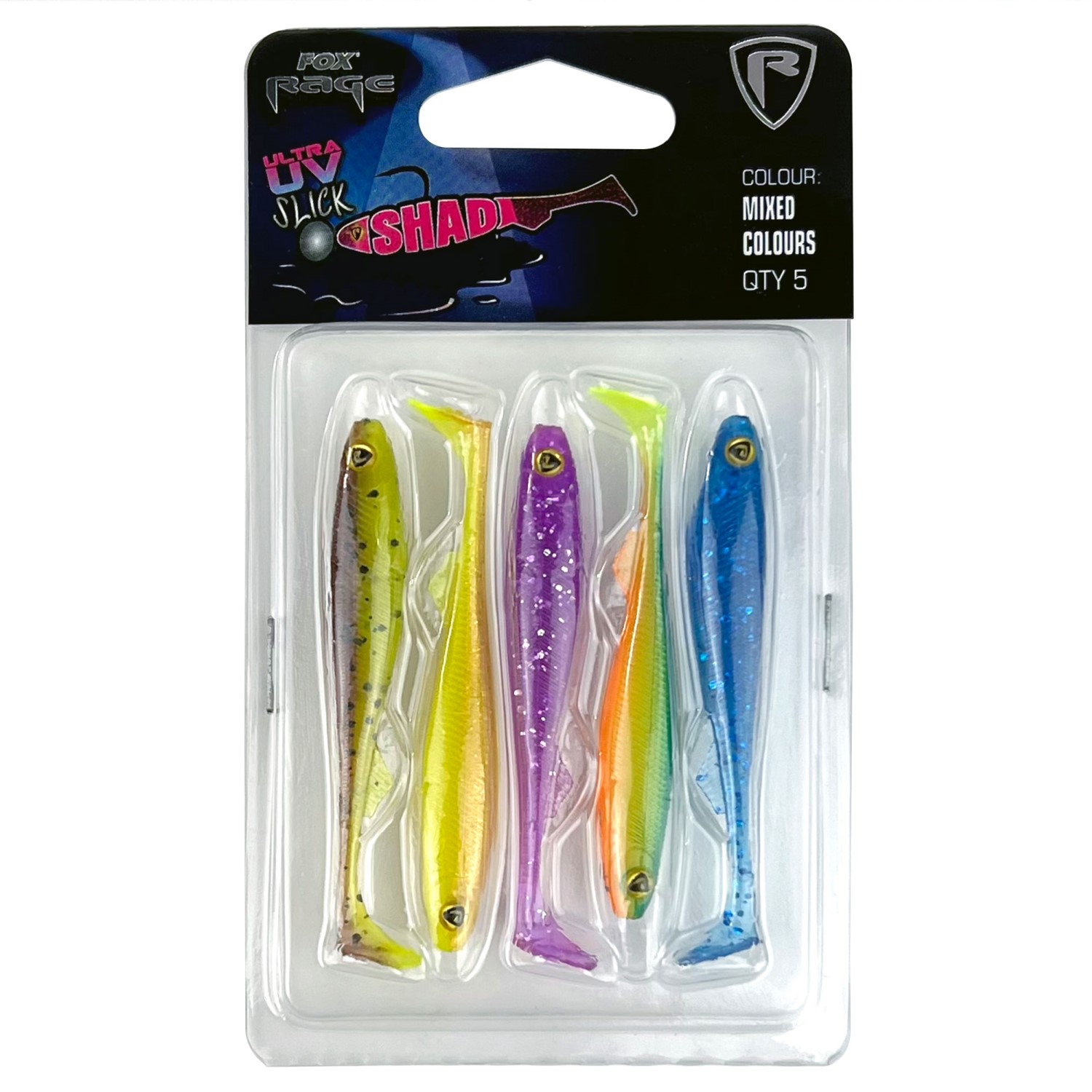 Fox Rage Slick Shad UV Mixed Colour Pack II – Gummifisch 9,0cm – 5 Stück