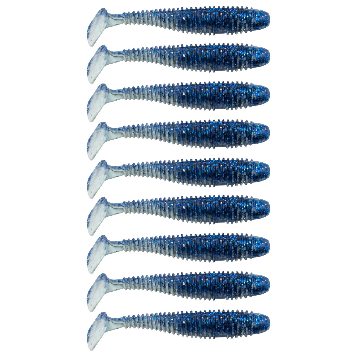 Gummifisch Canyonizer 7,0cm Pearl Blue Glitter 7,00cm – Pearl Blue Glitter – 3g – 9Stück