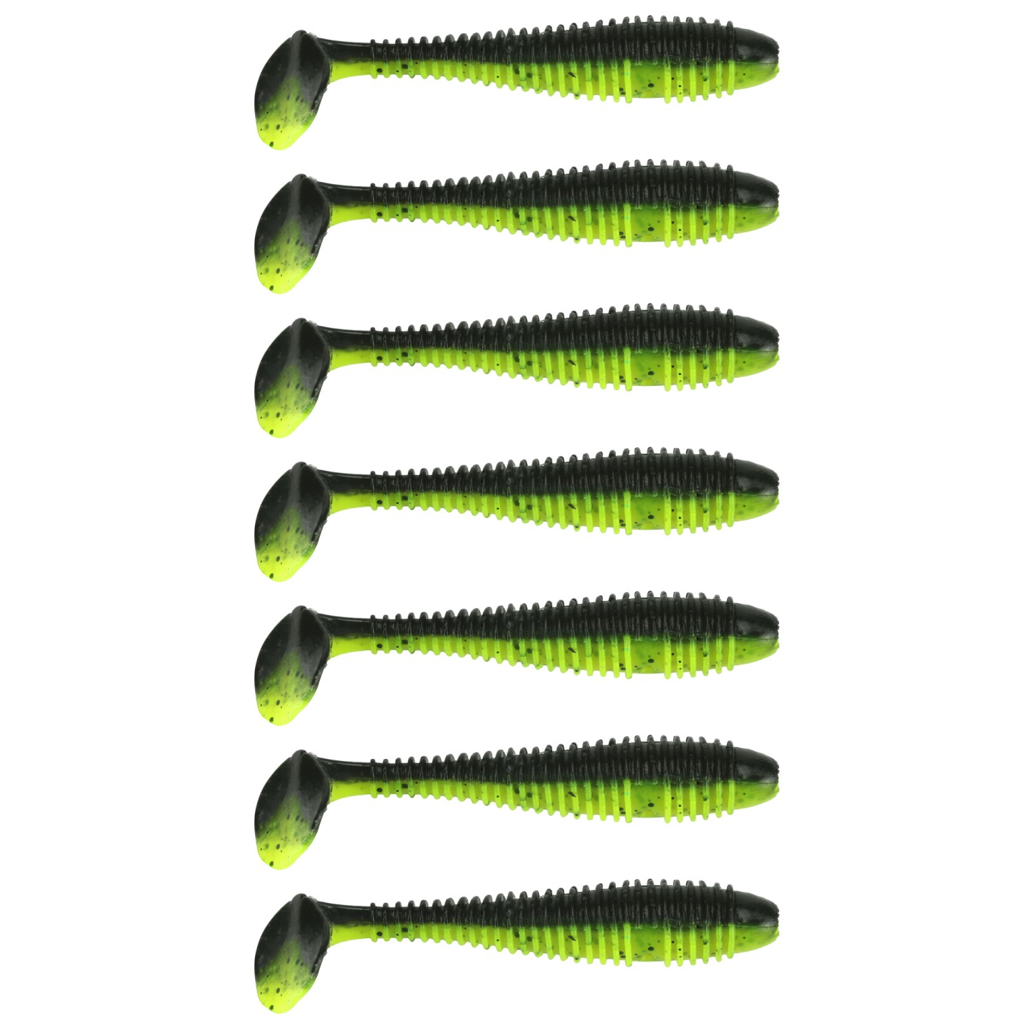 Gummifisch Canyonizer 9,5cm Chartreuse Black Back 9,5cm – Chartreuse Black Back – 8g – 7Stück