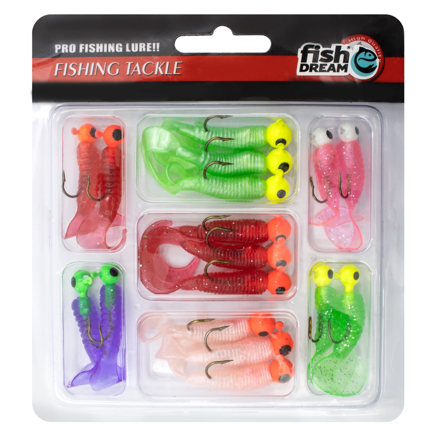 Fishdream Twister Set – Twister + Jigköpfe 17 Teile
