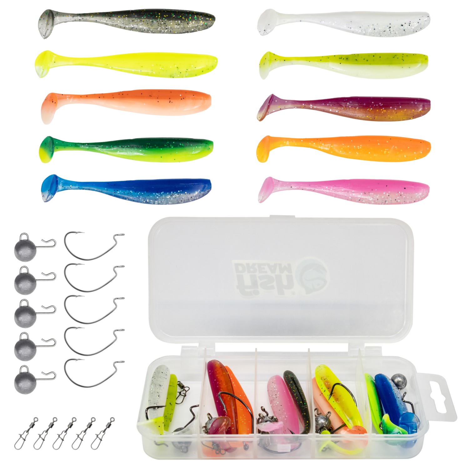 Fishdream Cheburashka Set – Gummifische + Jigköpfe 26 Teile