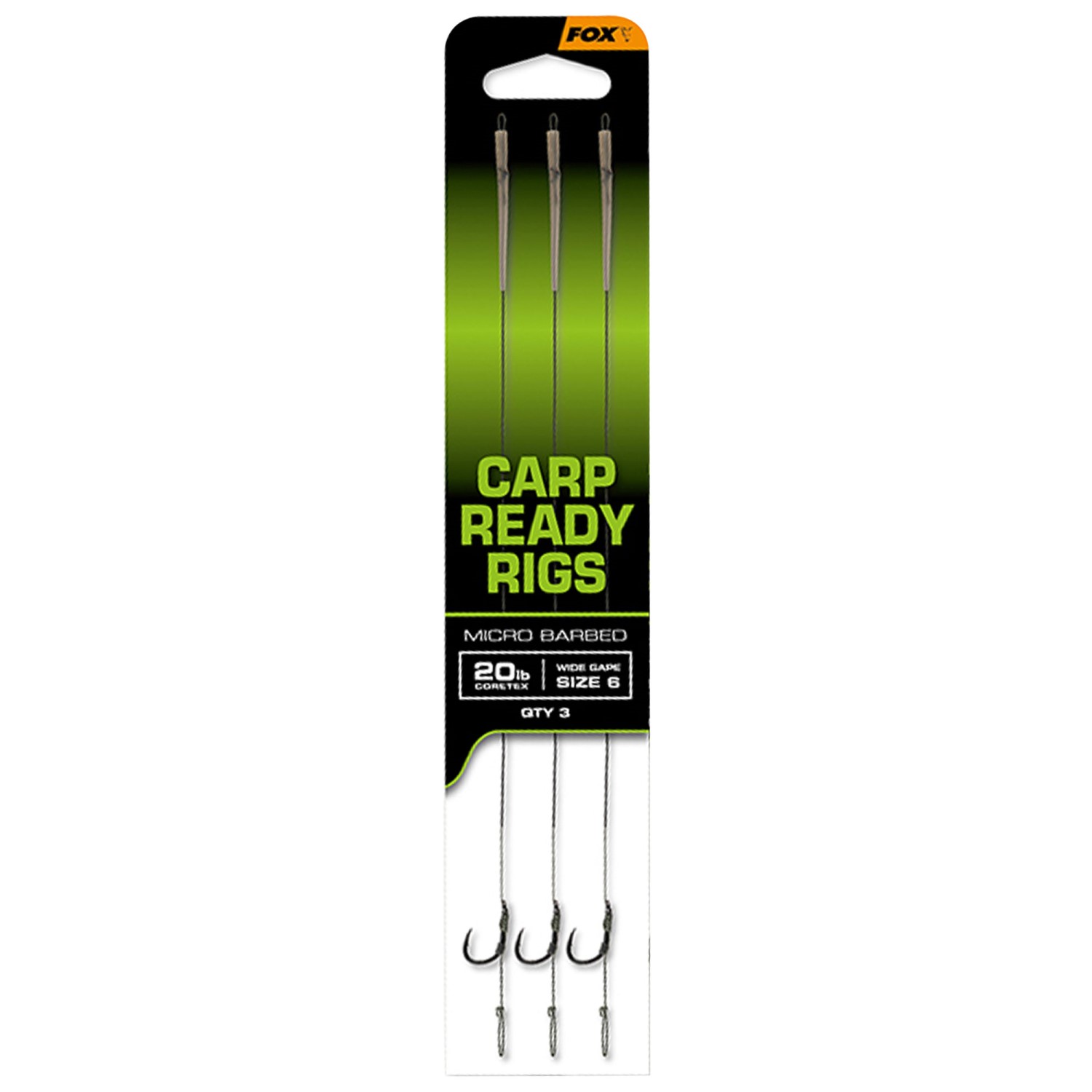 Fox Carp Ready Rigs – Wide Gape Gr.6 – 20lb