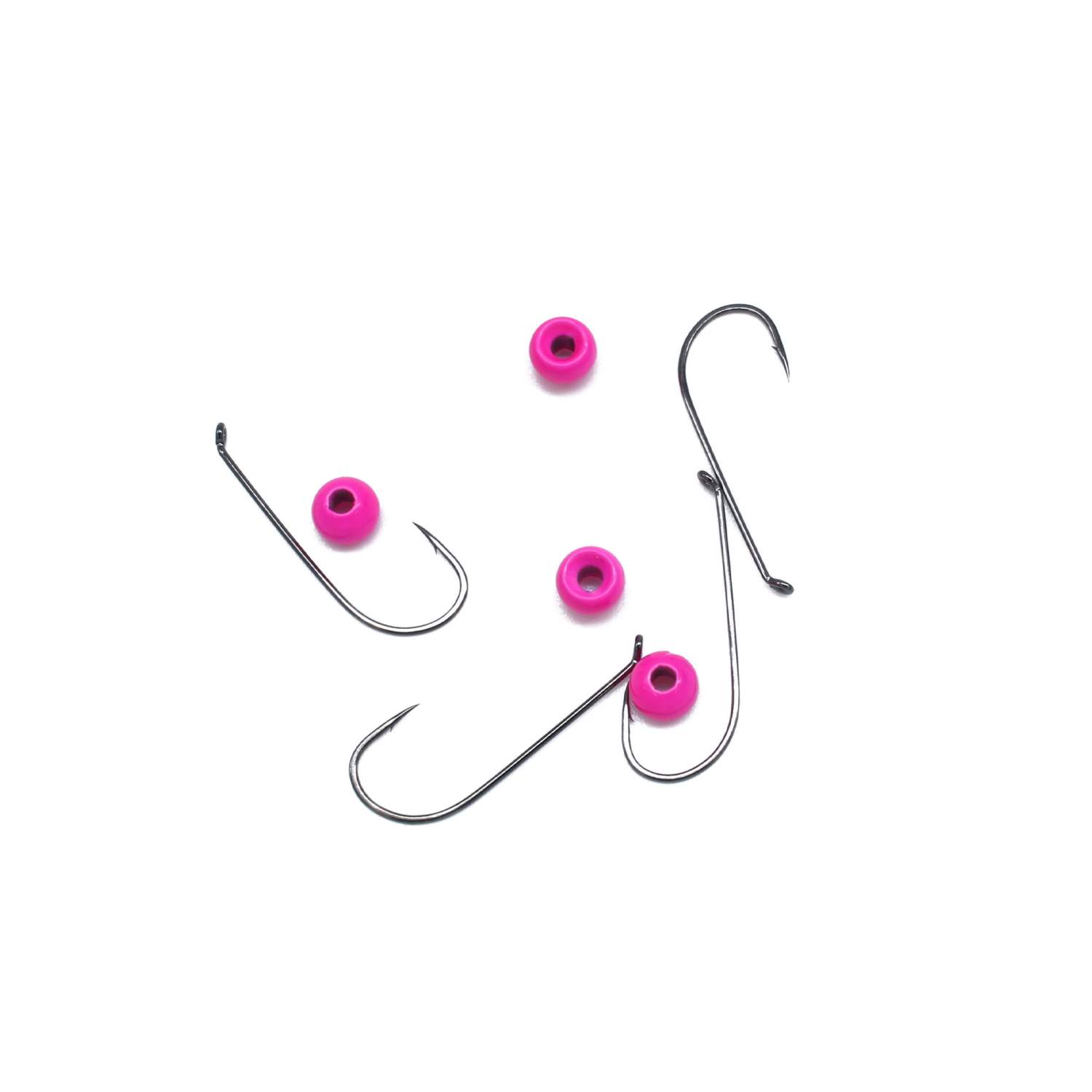 Troutlook Forellen Tungsten Jig spezial Hook 4 Stück – Gr. 6 – 3,8mm – Fluo-Pink