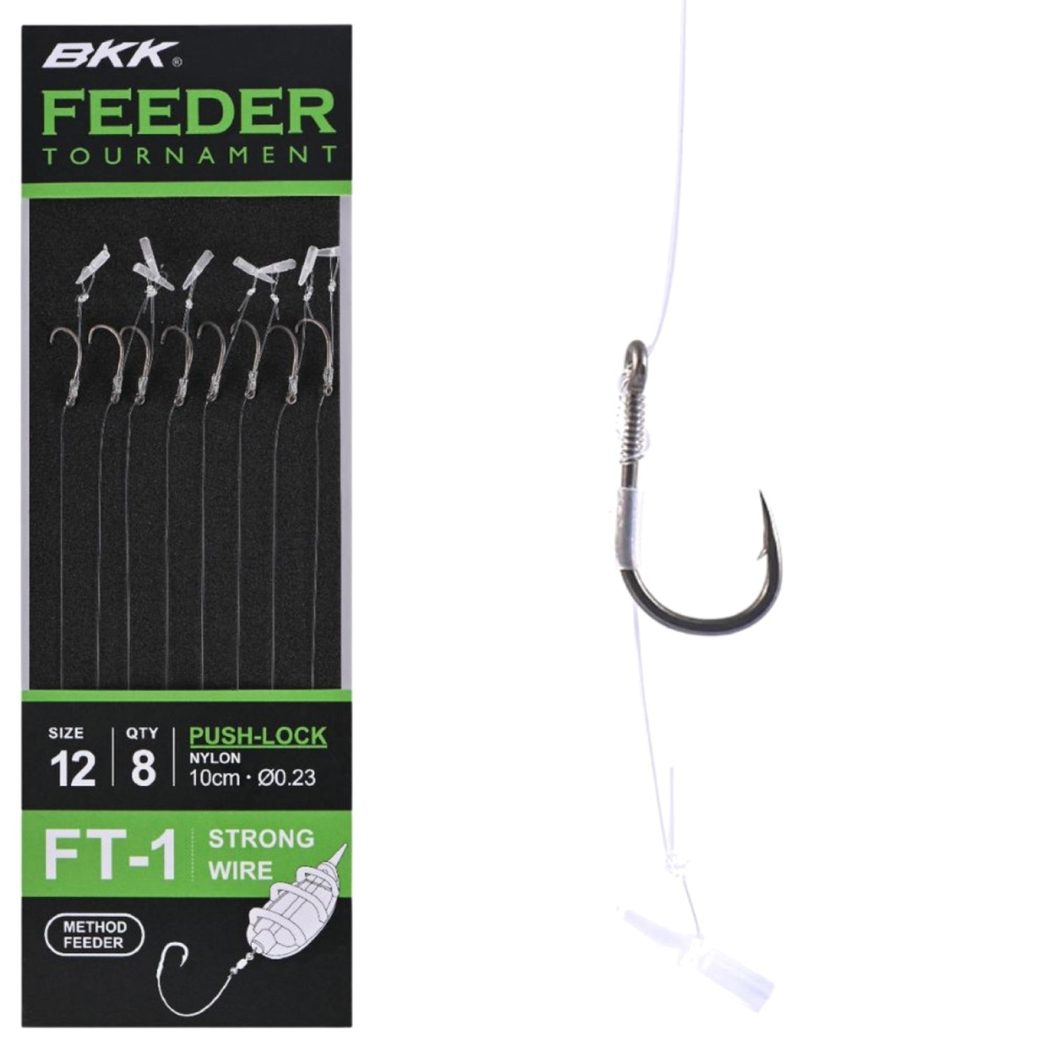 BKK Feeder Tournament Push Lock Rigs 10cm – 8Stück – Gr.14