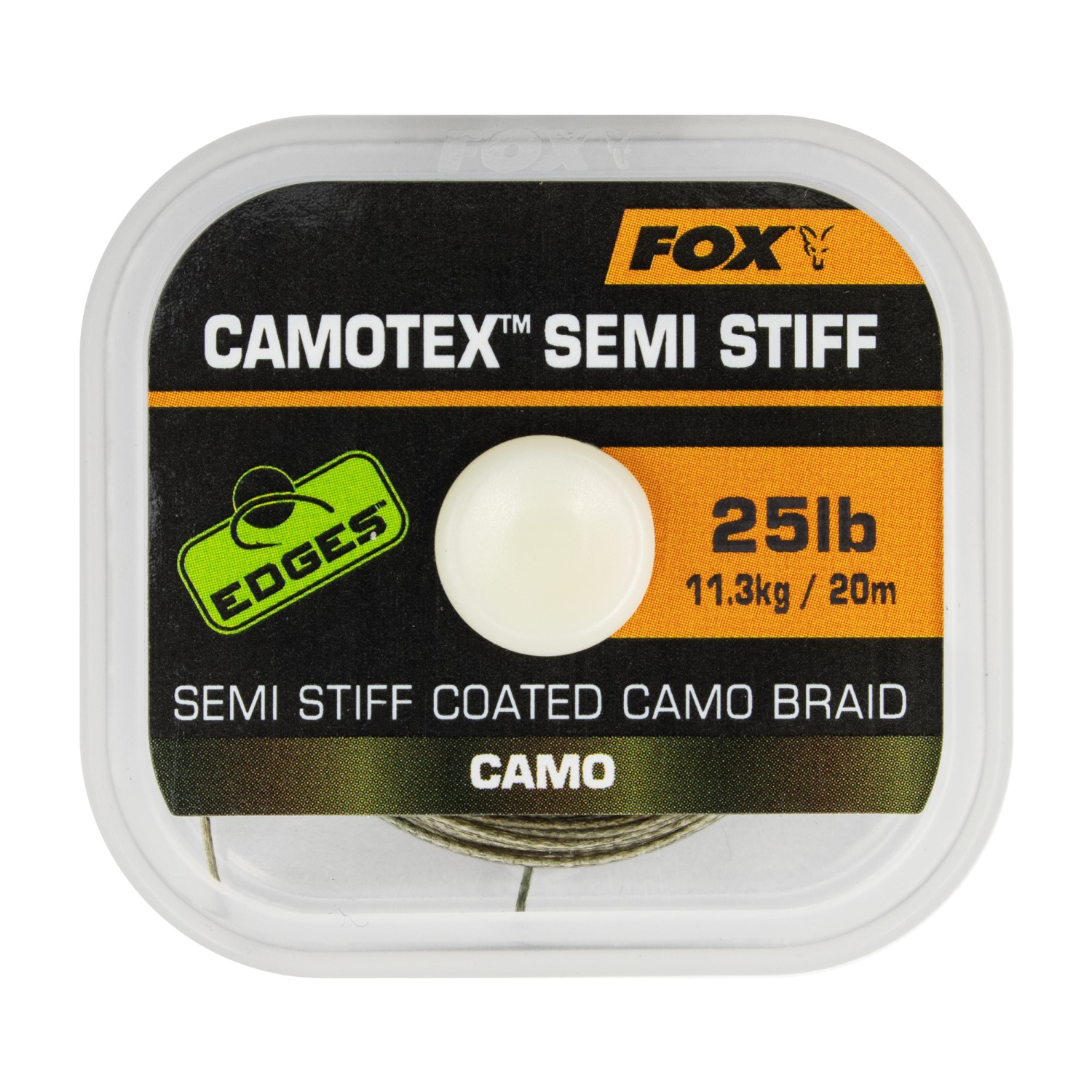 Fox Camotex Semi Stiff – Karpfenvorfach 25lb – 20m
