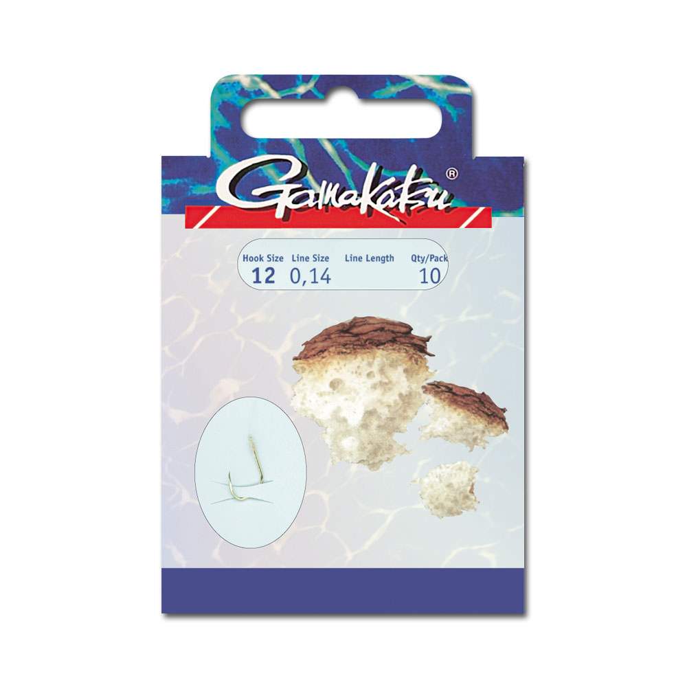 Gamakatsu Gebundene Haken BKD-2210G Brot 12 75cm – Gr.12 – 0,14mm – 10Stück
