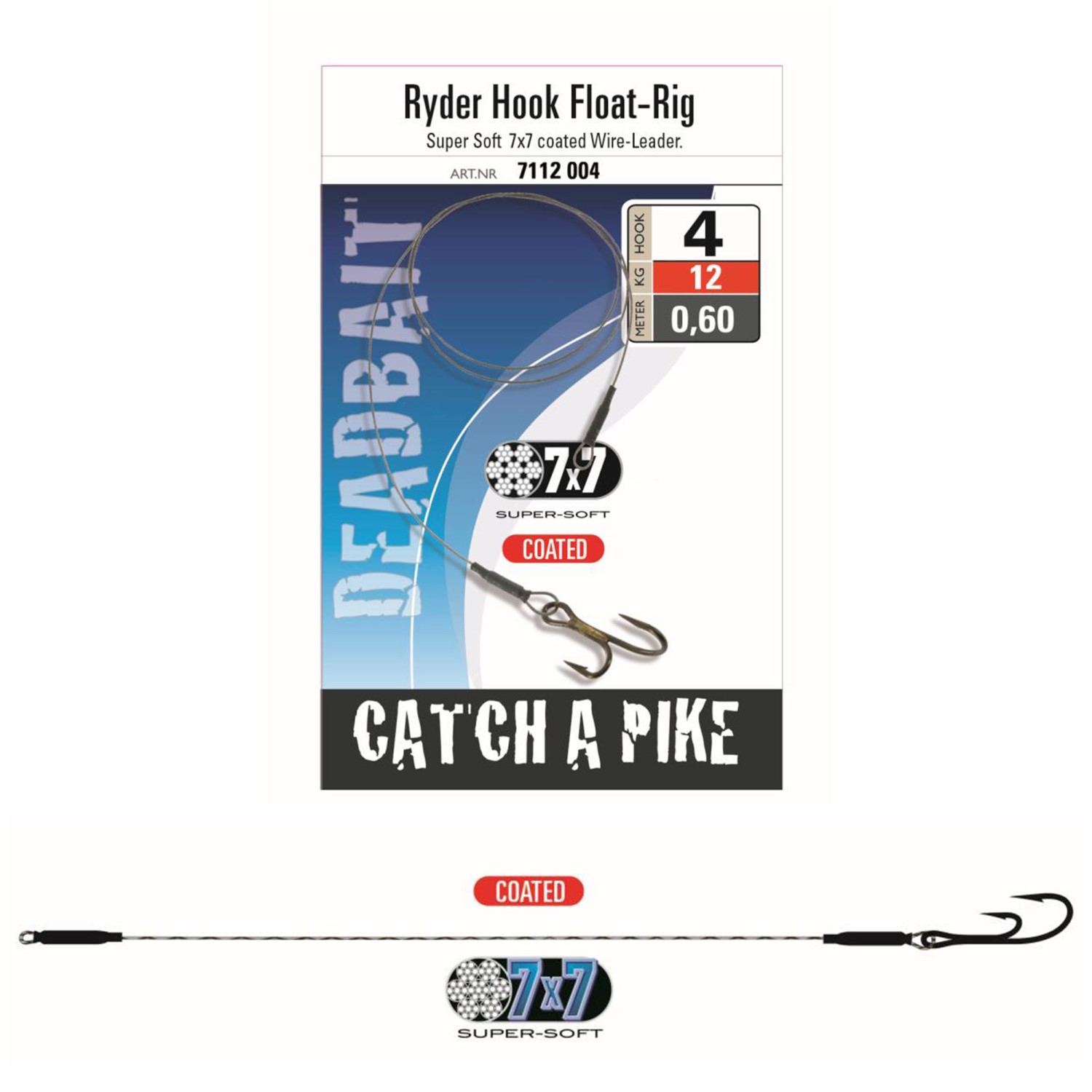 Jenzi Deadbait Ryder-Hook Float Rig Gr.4 – 60cm – 12Kg – 1 Stück