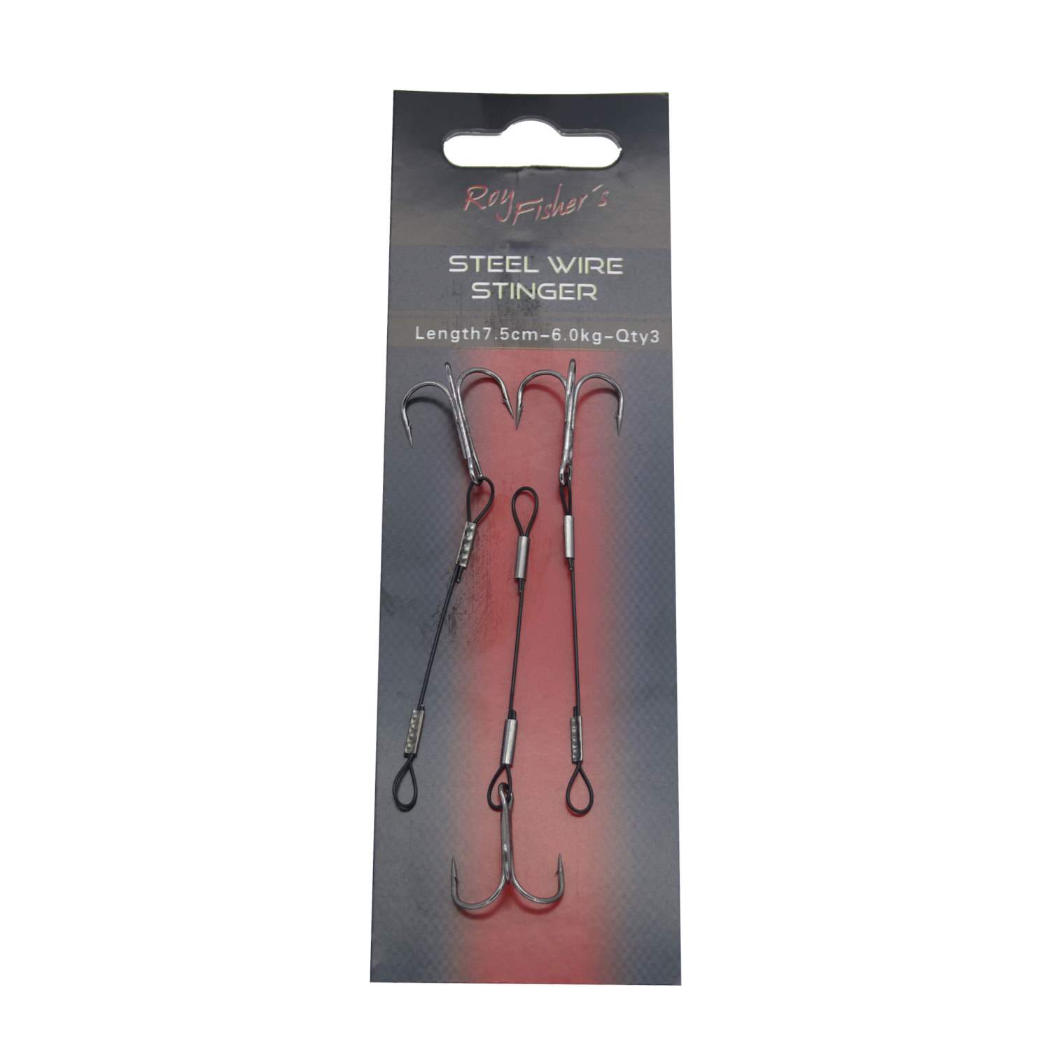 Roy Fishers 1×19 Soft Stinger Black mit Drilling 7,5cm – black – Gr.4 – TK 6kg – 3 Stück