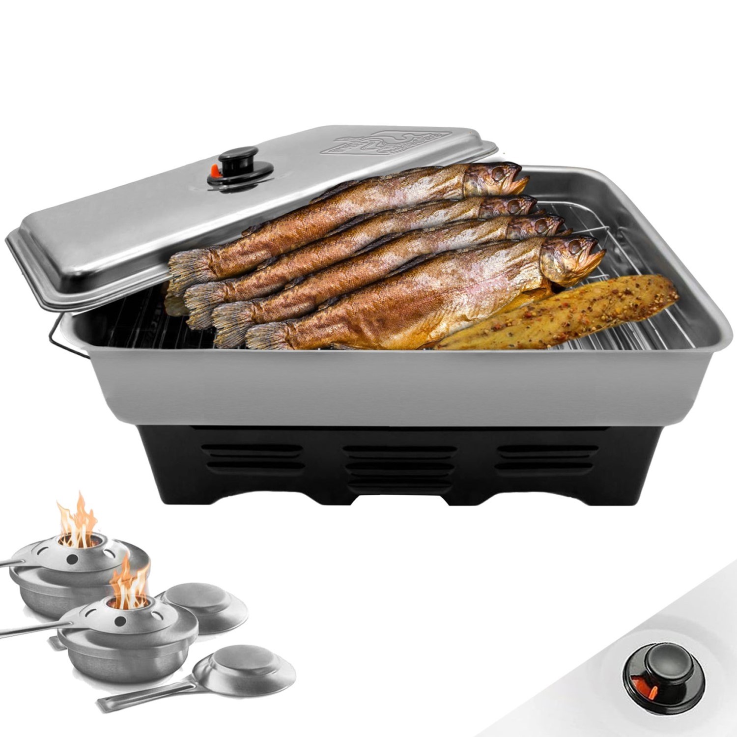 Eversmoke Tischräucherofen Edelstahl – Smoker 40x25x19cm