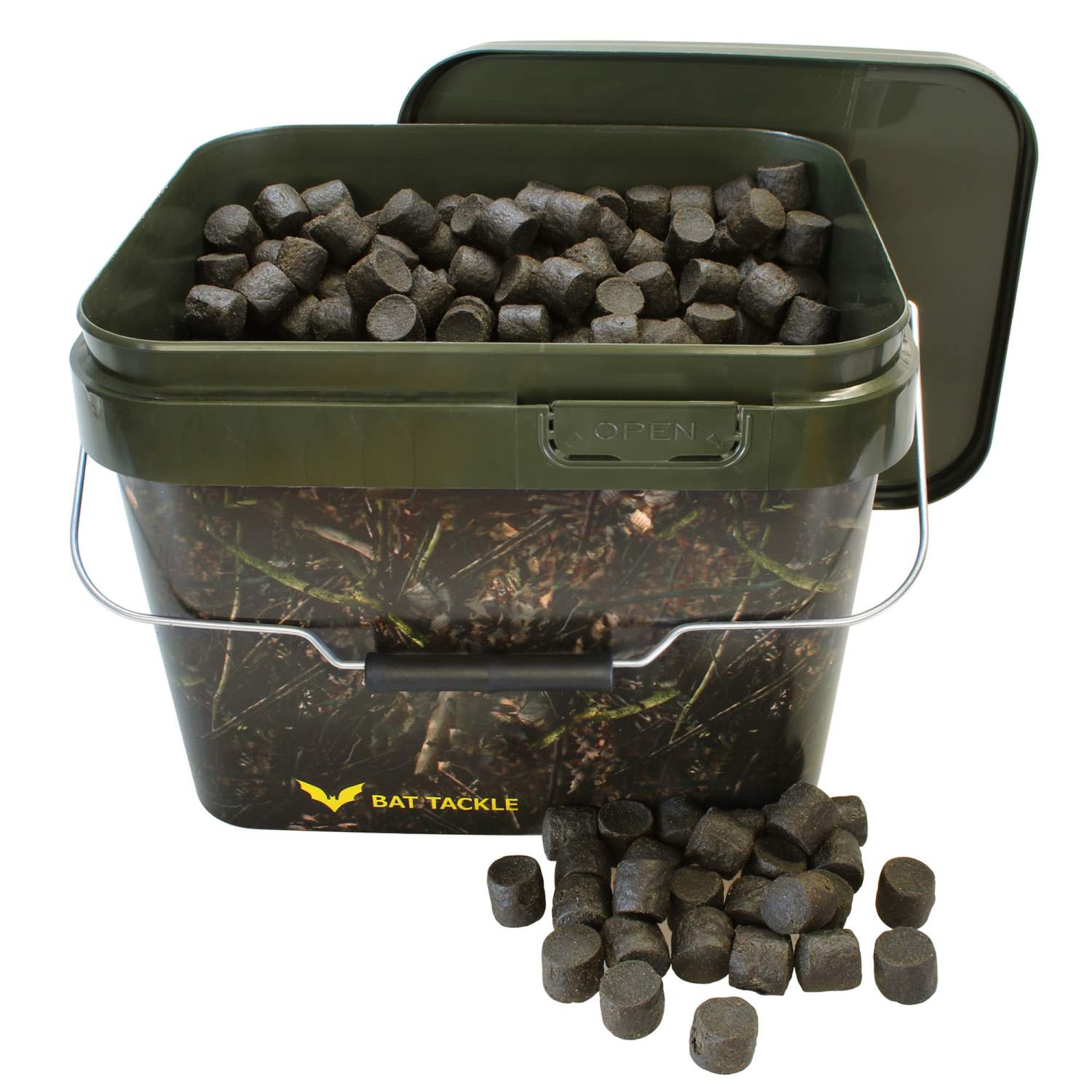 BAT-Tackle Black Base Pellet 20mm 5kg im Realistric® 10L Angel- Futtereimer mit Deckel