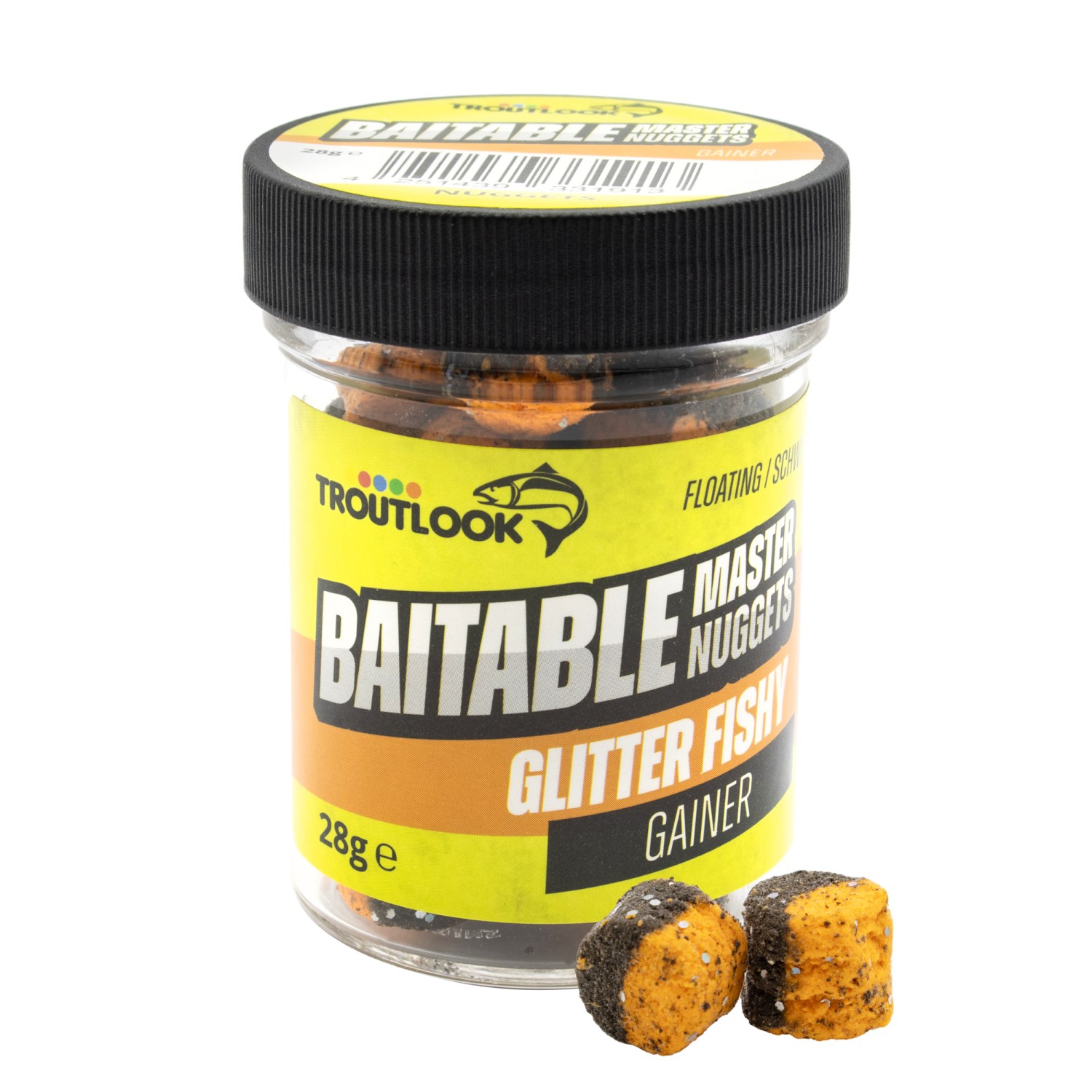 Troutlook Baitable Master Nuggets – Forellen-Nuggets schwimmend – Glitter Fishy – Gainer – 28g
