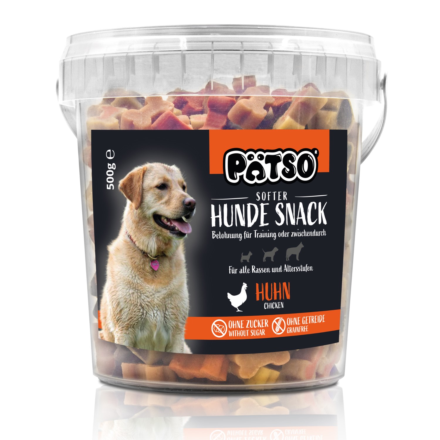 PÄTSO Hunde Snack – Trainingssnack 500g – Huhn – Bone Mix
