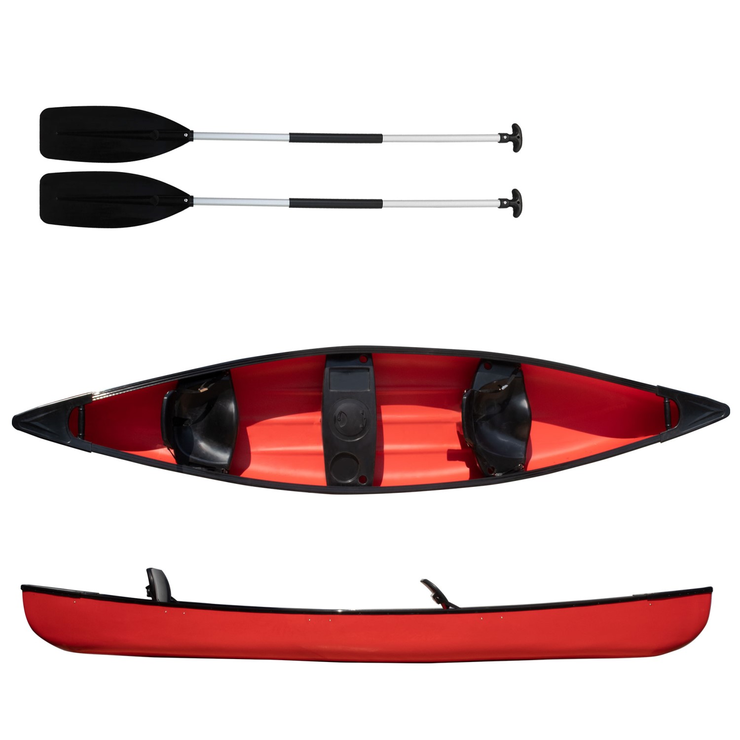 Waterside Element Kanu Tandem SET inkl. Sitz & Paddel 4,44m – rot