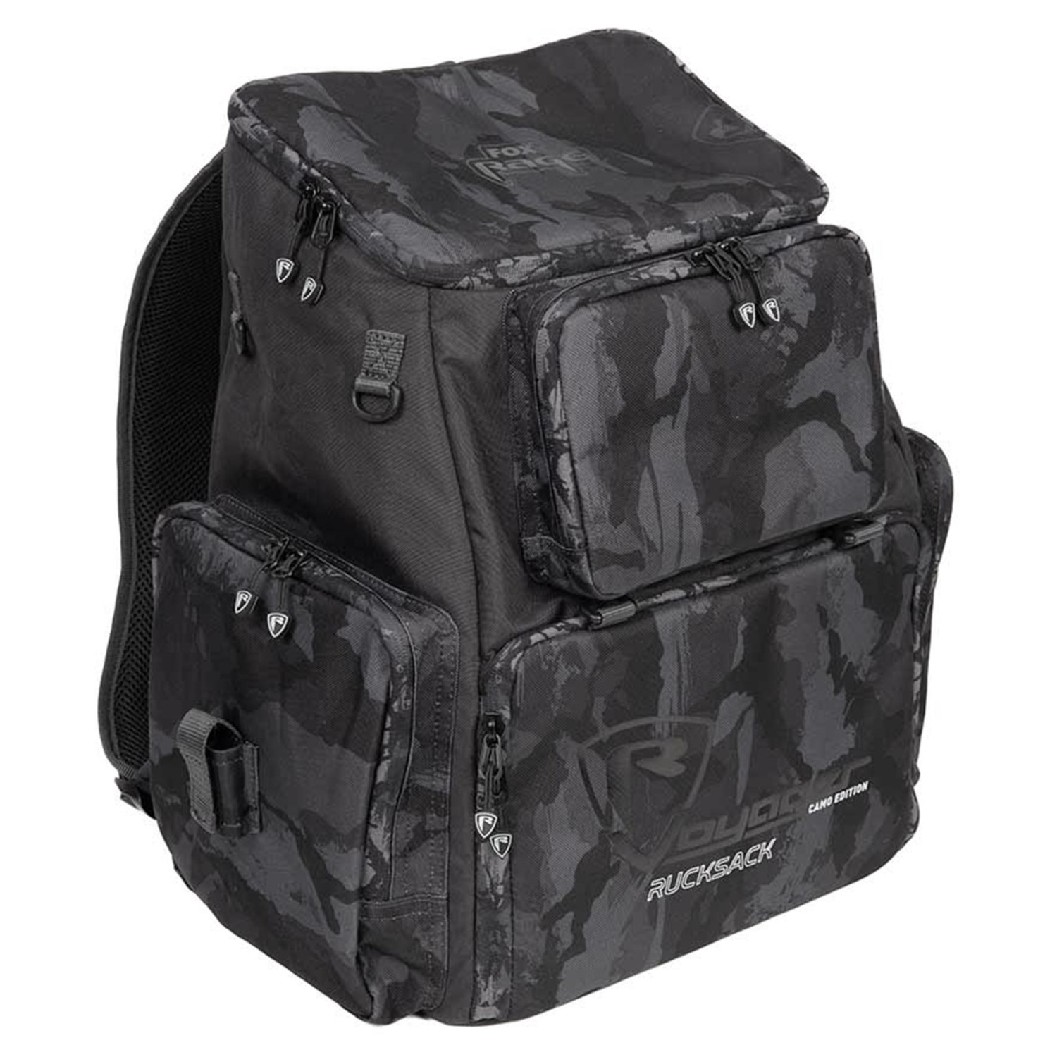 Fox Rage Camo Voyager Rucksack (incl. Tackle Boxen) 32x28x39cm – + 5 Boxes