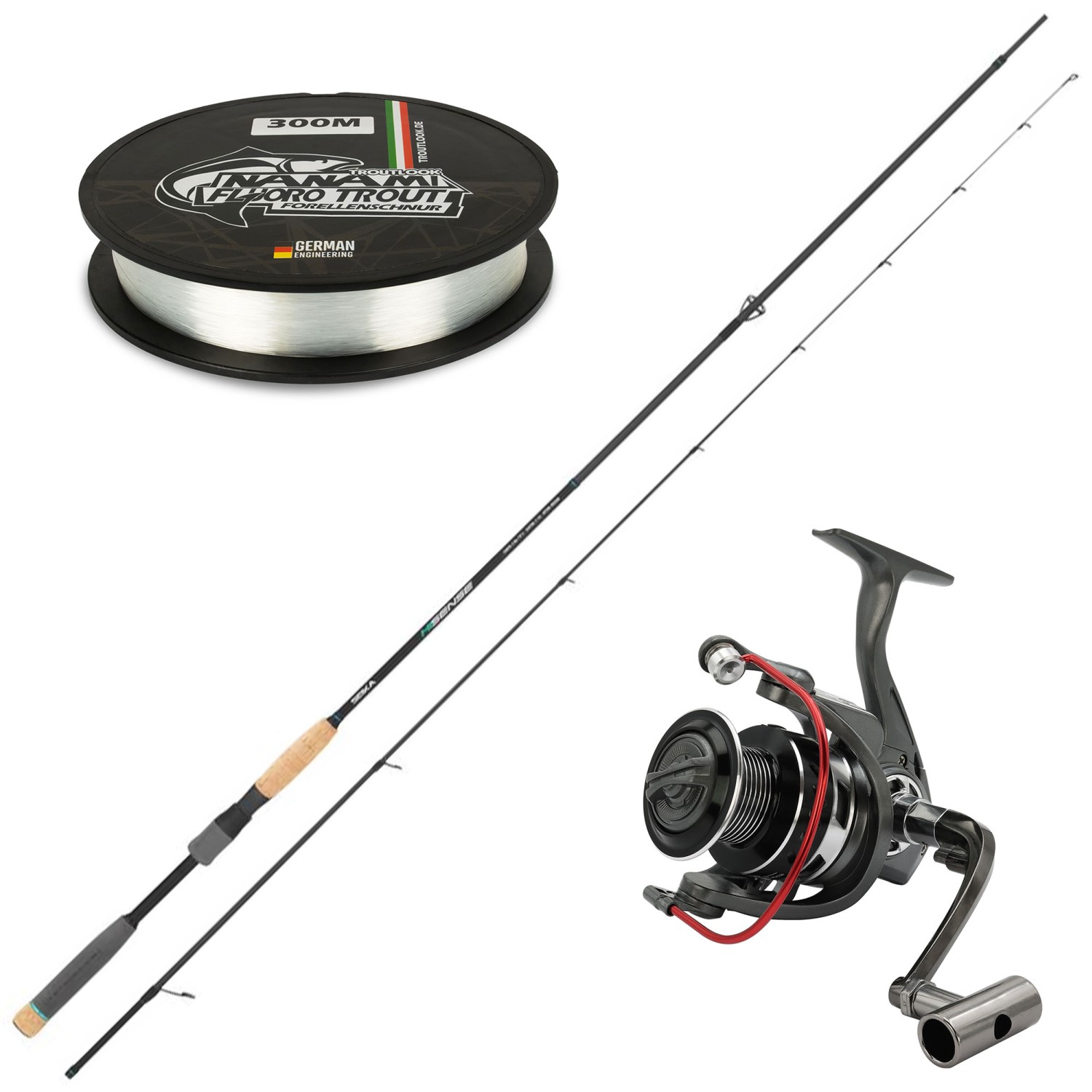 Tubertini Spinnset Perch – Angelset 2,23m- 2-12g – FD2000 – 80m-0,15mm