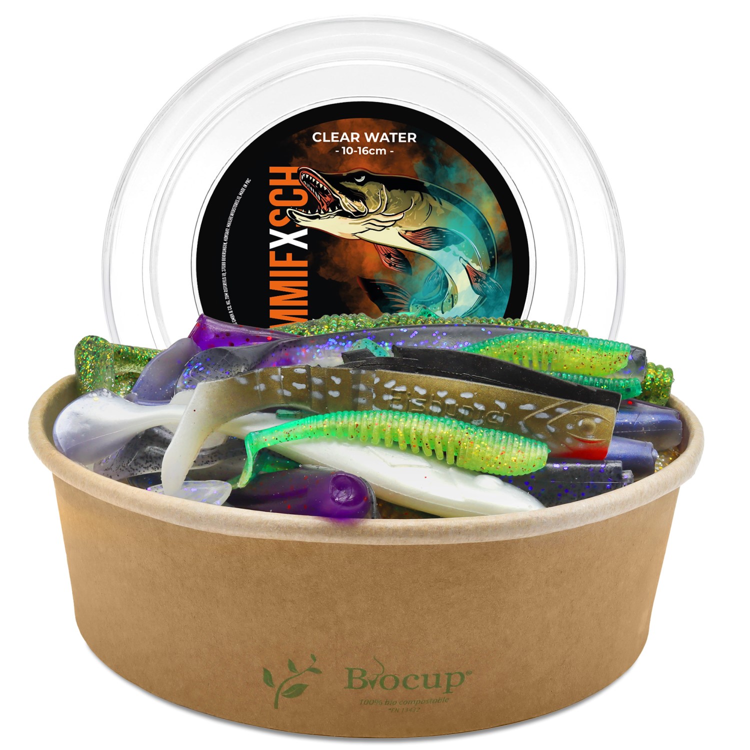 Gummifisch Mix – Hecht, Zander Clear Water – 10-16 cm