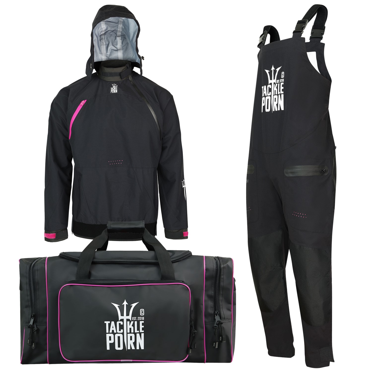 Tackle P*rn Pink Popper – Jacket + Pants + Travel Bag