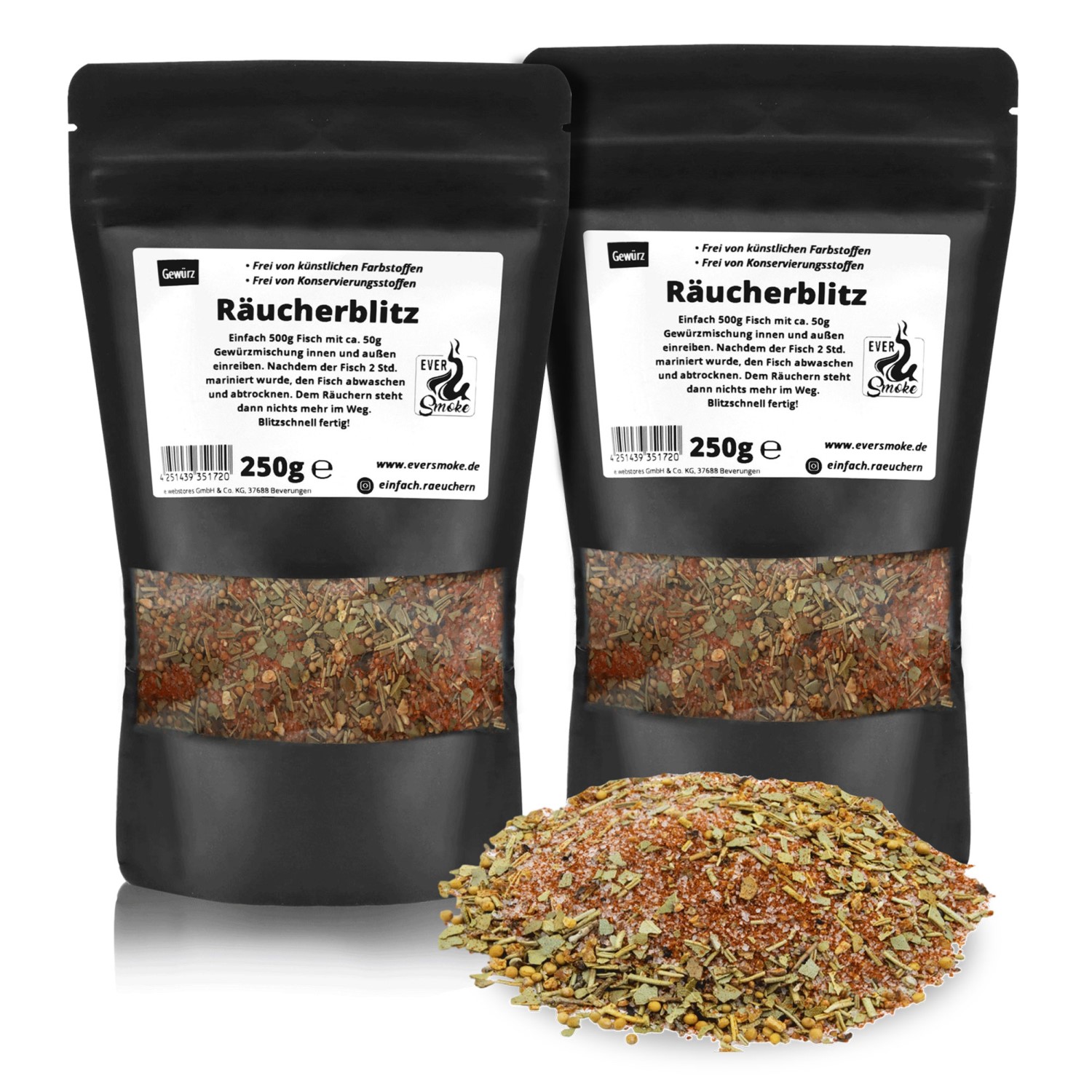 Eversmoke Räucherblitz 2 Stück – Räuchergewürz-/Lake 2x 250g