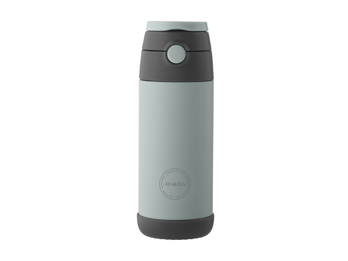 AYA&IDA 350 ml Kinder Thermosflasche mit Strohhalm – Mint Green