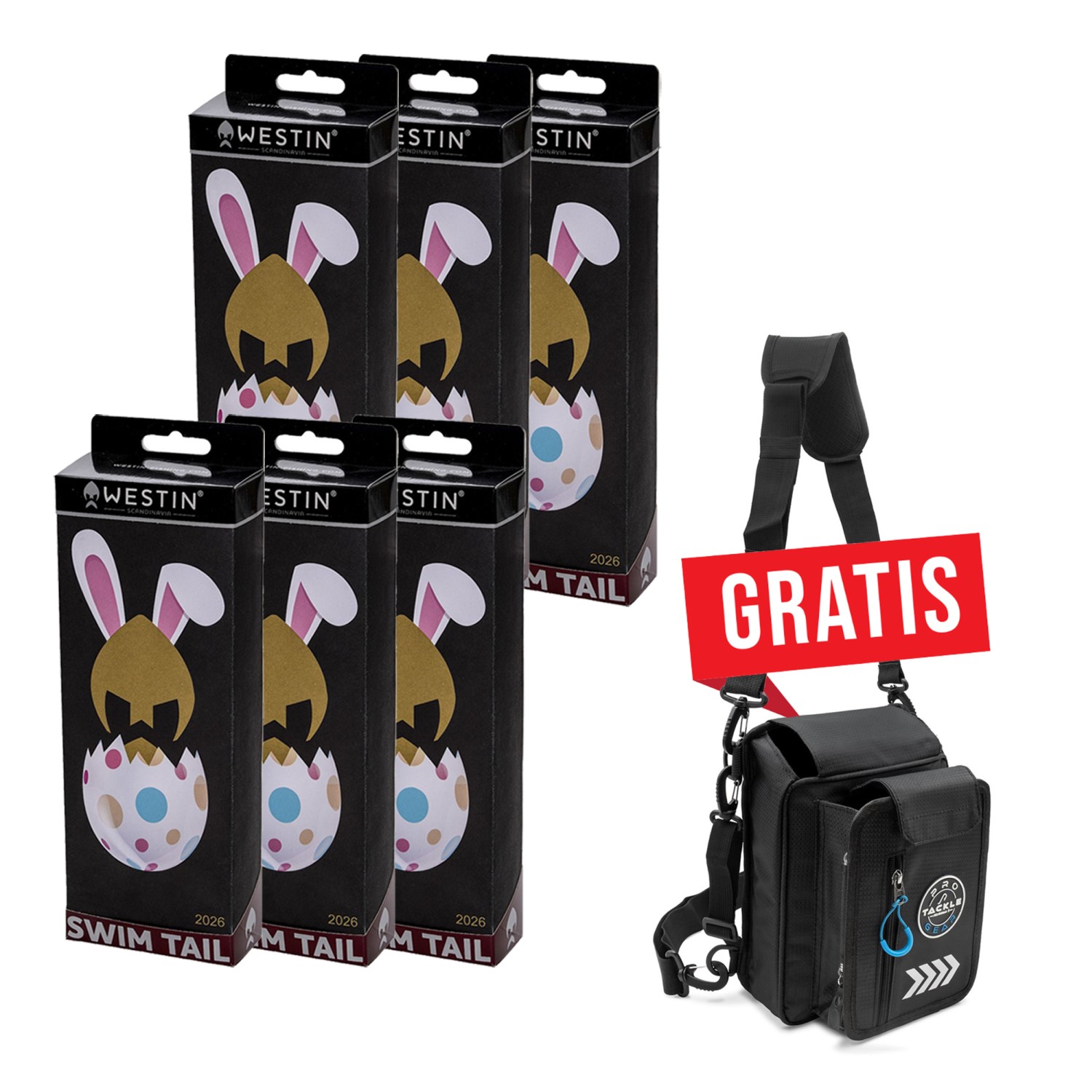 Westin 6x Swim Tail Easter Edition 2026 + *GRATIS* Leg Bag – Jerkbait – Oster Edition Set