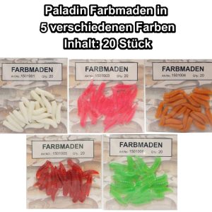20 Gummi Maden Gummimaden Forellenköder Farbmaden