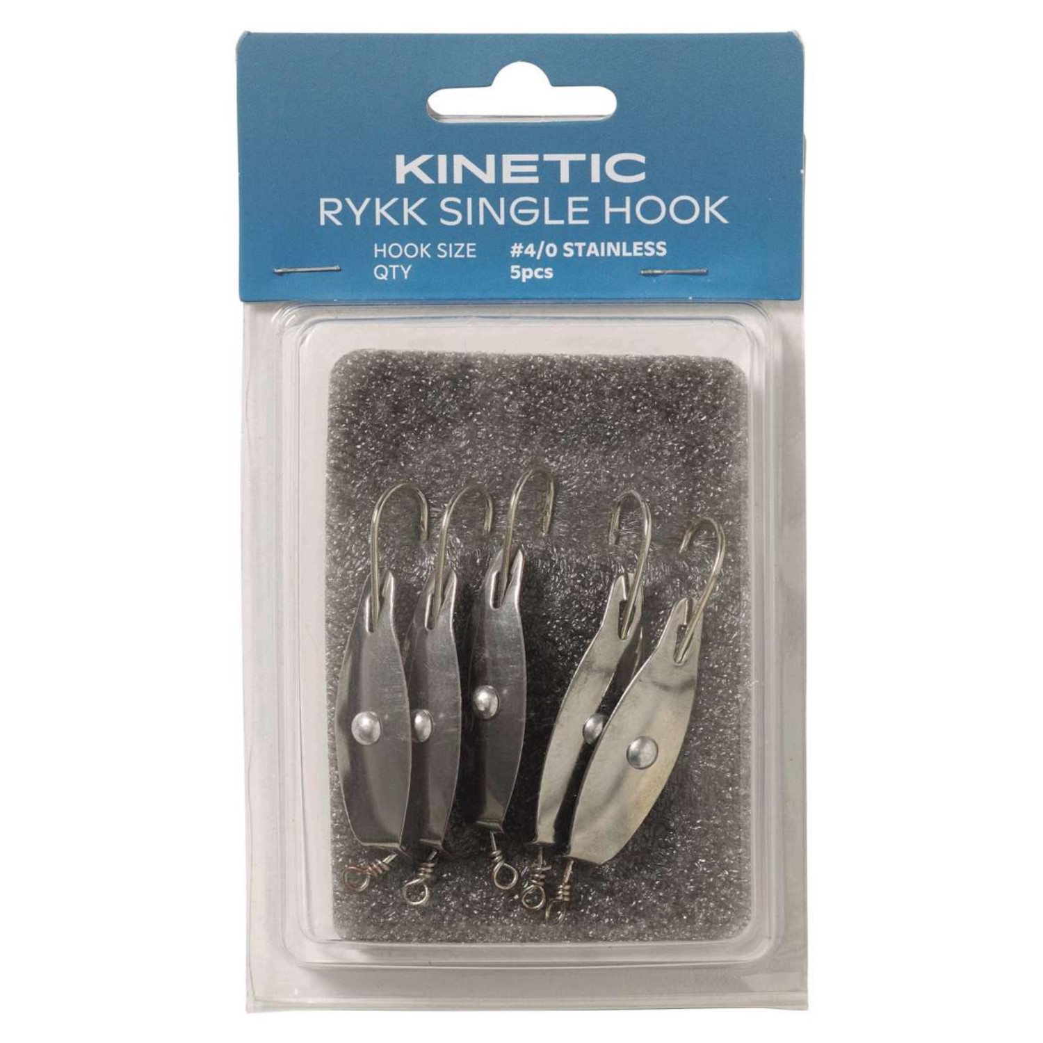 Kinetic Rykk Single Hook – Dorschlöffel Stainless/Red – Gr.4/0 – 5 Stück