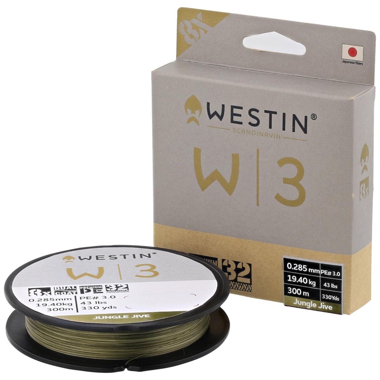 Westin W3 Deadbait 8-Braid Deadbait – Geflochtene Schnur Jungle Jive – 300m – 0,285mm – 19,4kg