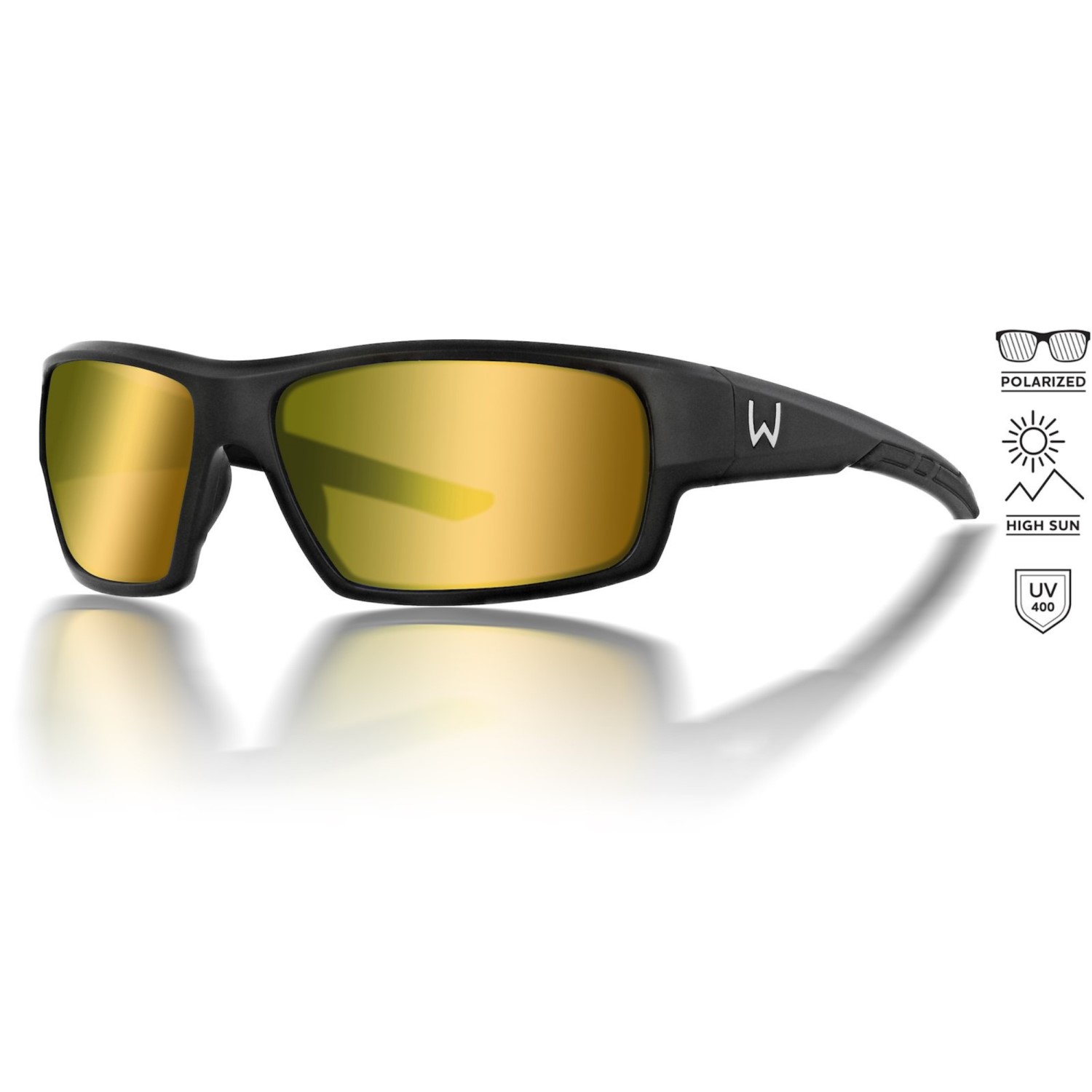 Westin W6 Sport 10 – Polarisationsbrille Matte Black – LB Yellow AR Blue