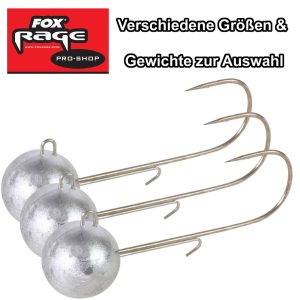 3 Fox Rage Jigköpfe Round Jigs