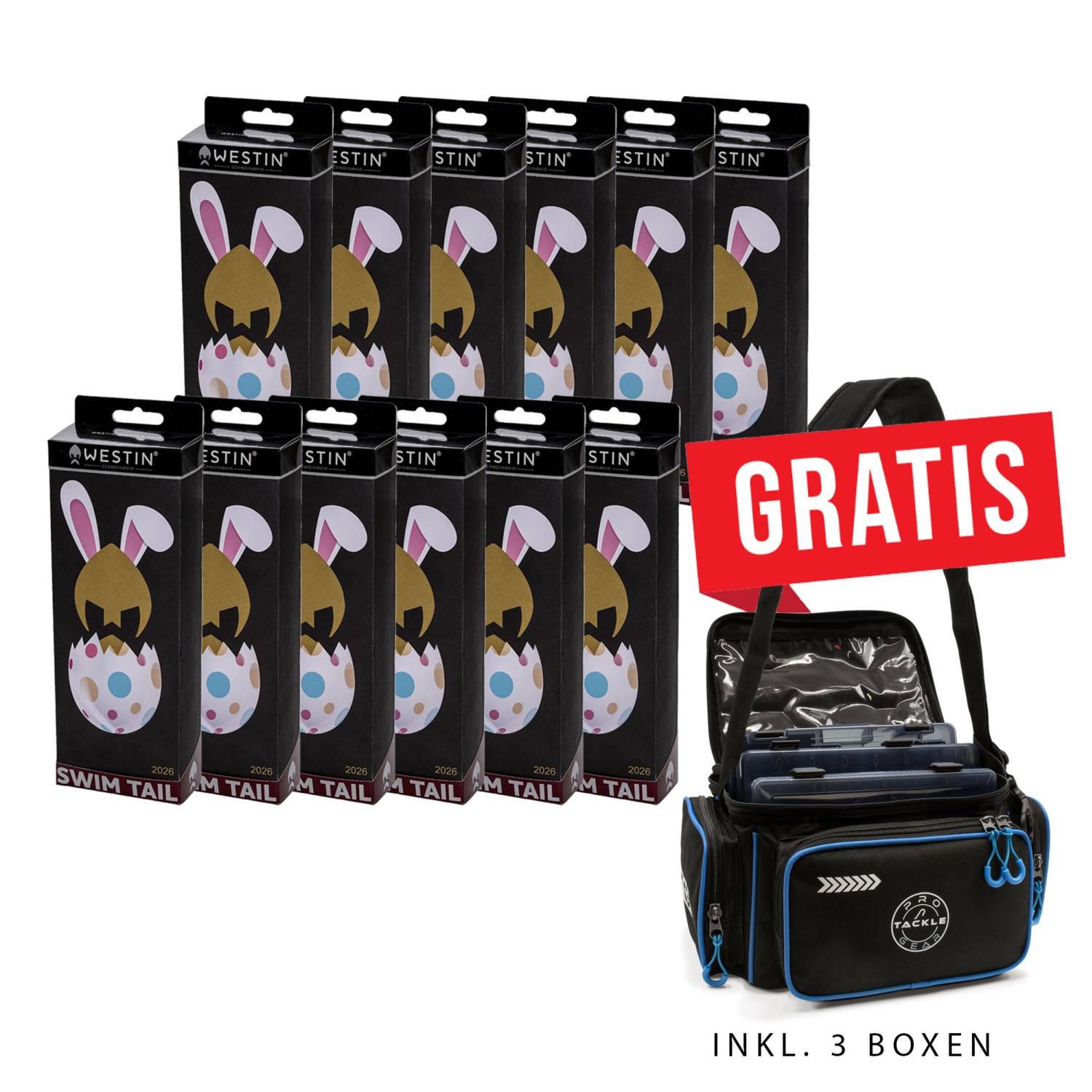 Westin 12x Swim Tail Easter Edition 2026 + *GRATIS* Shoulder Bag – Jerkbait – Oster Edition Set