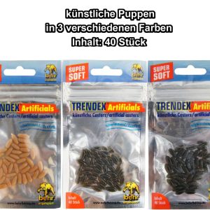 40 künstliche Maden Puppen Gummimaden Caster von Behr