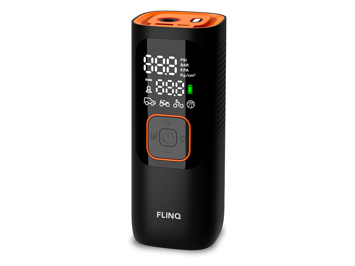 FlinQ Tragbarer Luftkompressor – Black/Orange