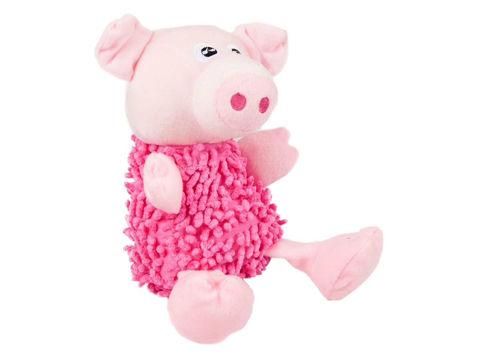Flamingo Plüsch-Shaggy-Schweinchen Quietschspielzeug
