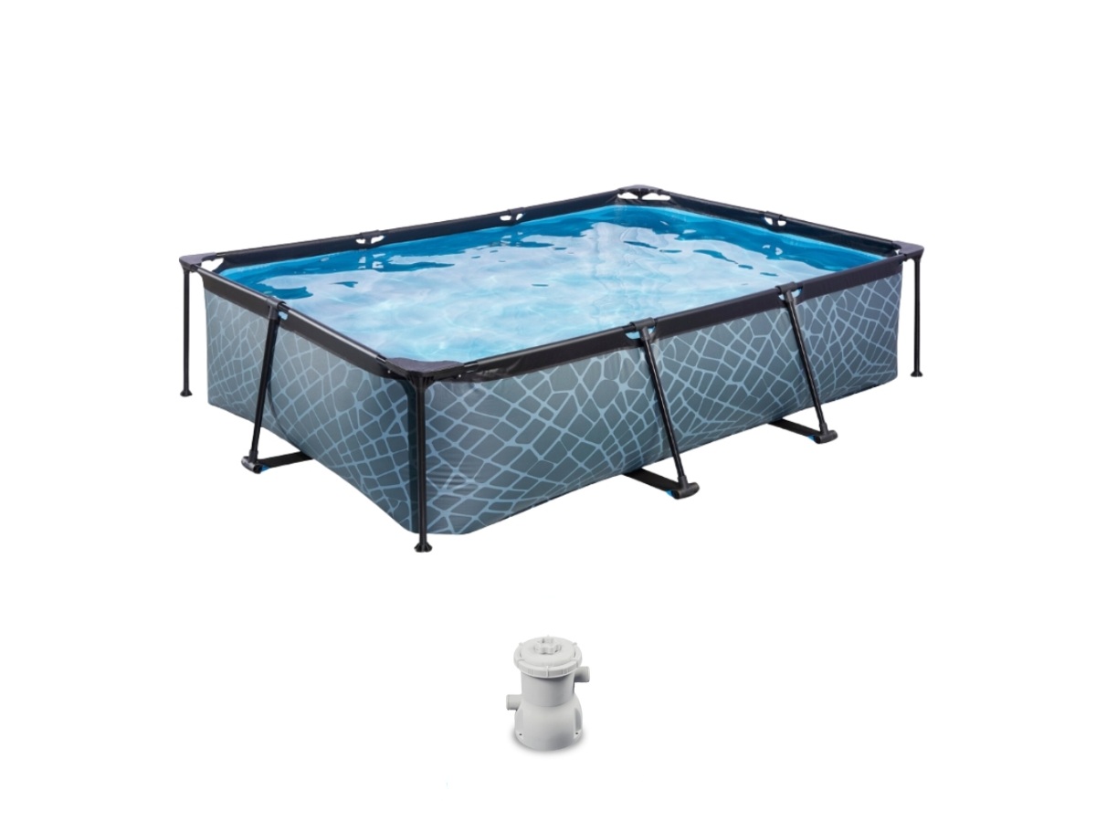 EXIT Stone 300x200x65cm Pool mit pump – Grau
