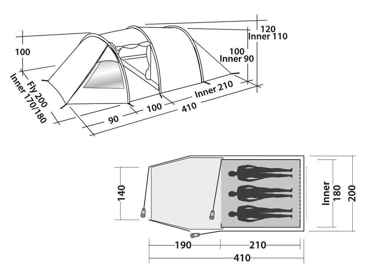 Easy Camp Spirit 300 Rustic Green Tunnelzelt