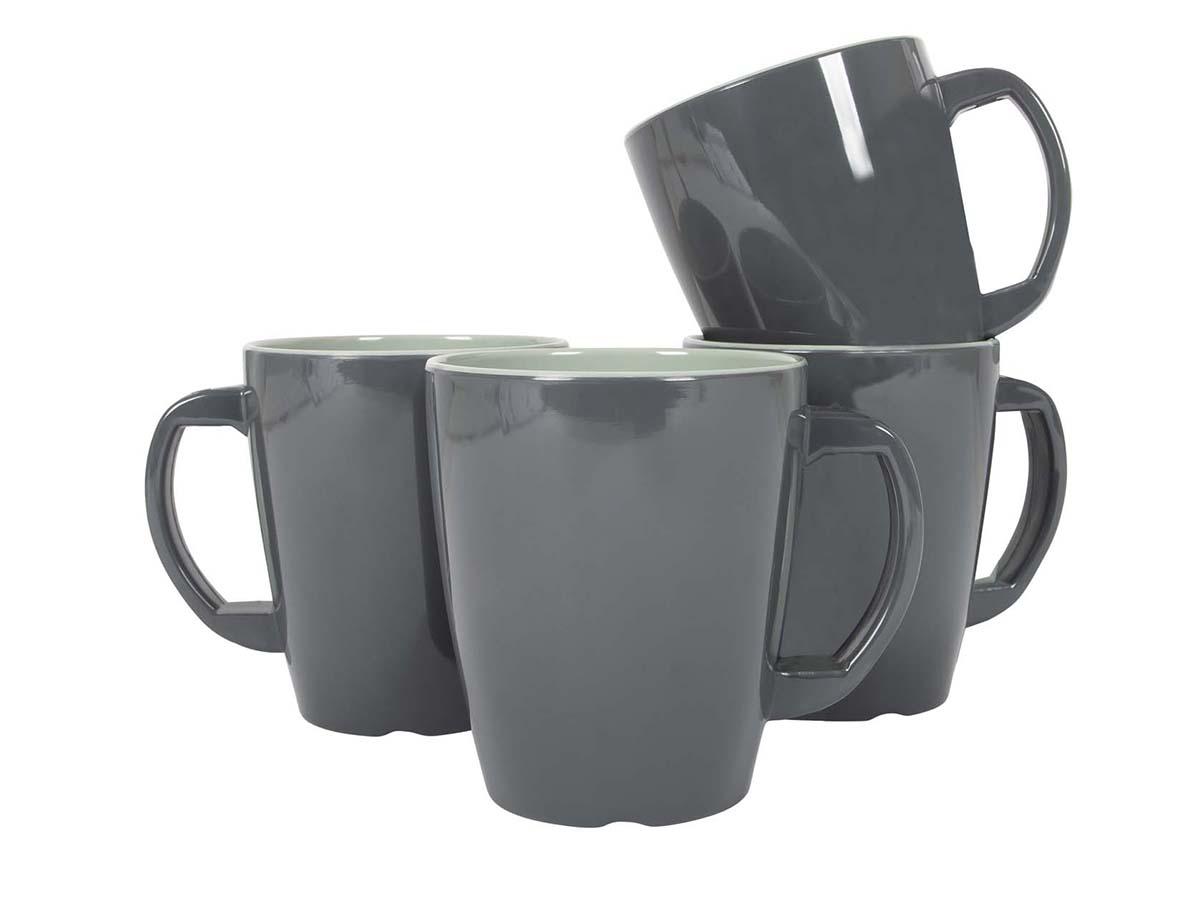 Gimex Vivid Line Set von 4 380 ml Henkelbecher – Green