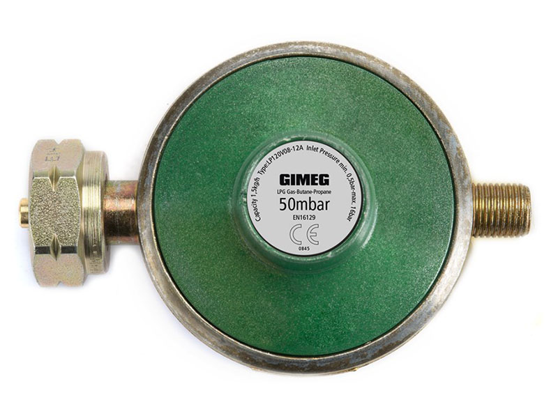 Gimeg Universal 50 mbar Kombi X 1/4" links Gasdruckregler