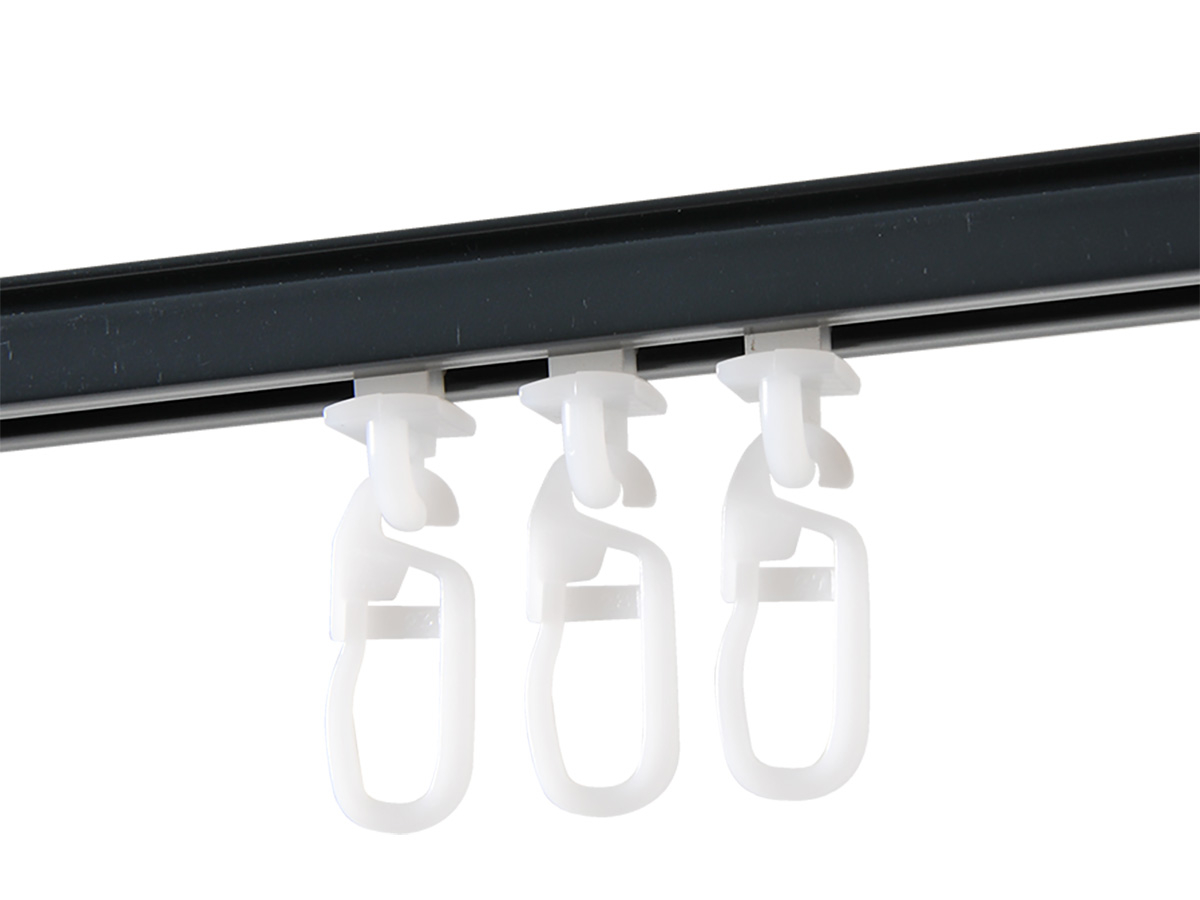 Gardinenschiene mit Gleitern 150 cm – anthracite