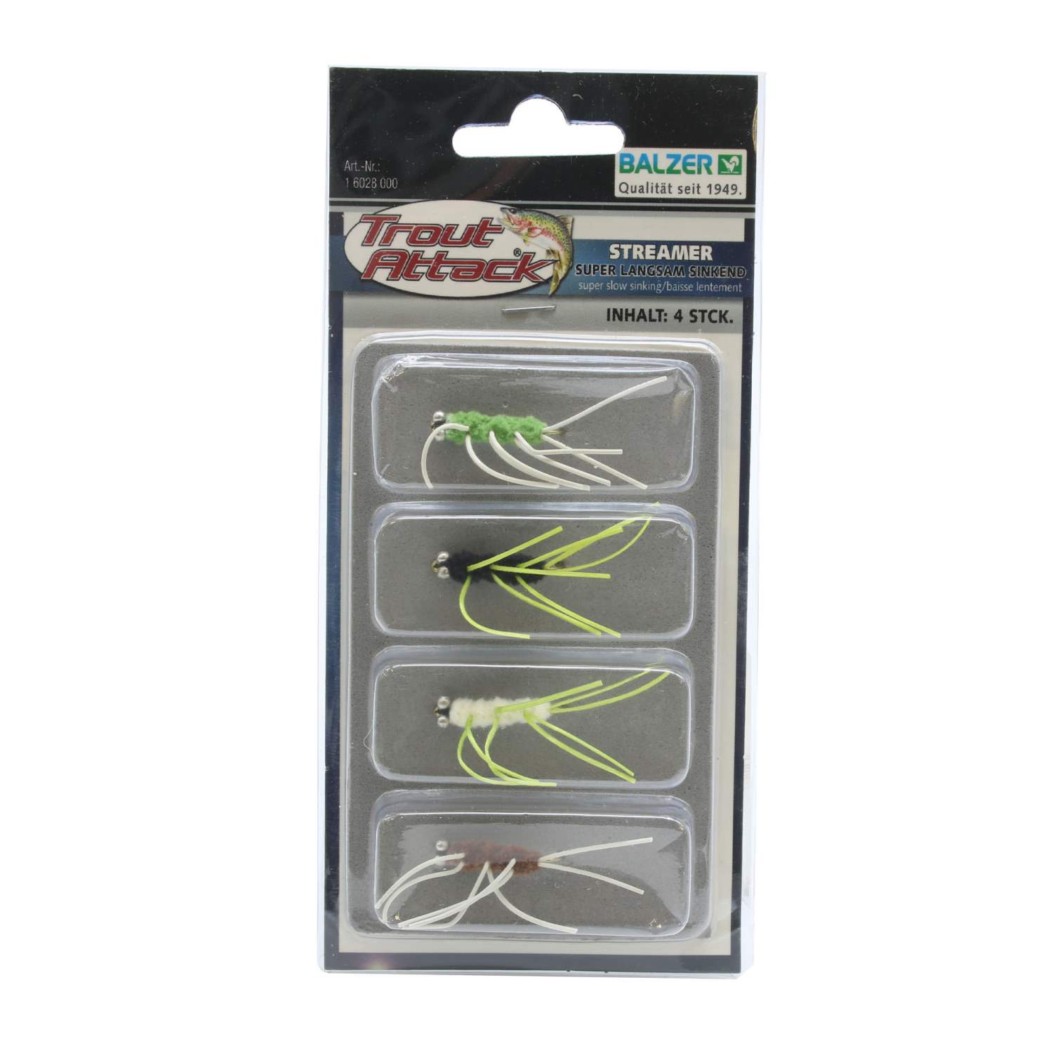 Balzer Balzer Trout Attack Streamer Super langsam sinkend 4 Stück