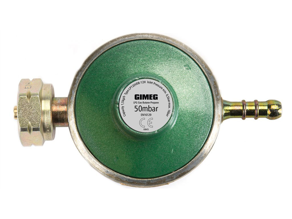 Gimeg Universal 50 mbar Schlauchtülle Gasdruckregler