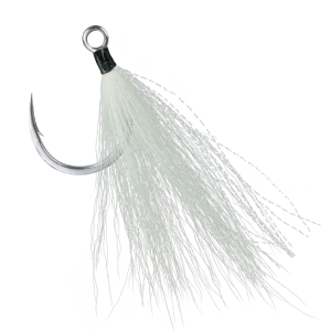 BKK LONEDIABLO BT White Bucktail – Einzelhaken mit Fasern