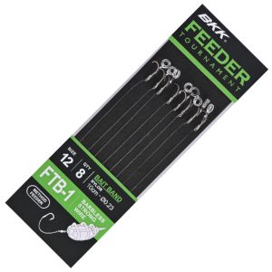 BKK Feeder Tournament FTB-1 Barbless Bait Band Rigs – 8 Feederhaken