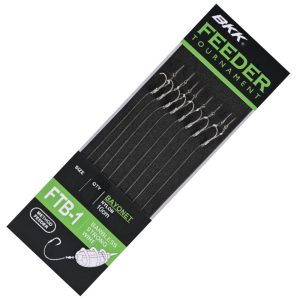 BKK Feeder Tournament FTB-1 Barbless Bayonet Rigs – 8 Vorfächer