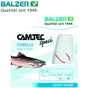 Balzer Camtec Forelle 60cm rot – 10 gebundene Forellenhaken