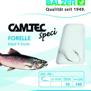Balzer Camtec Forelle Sbirolino 1,40m – 10 gebundene Angelhaken
