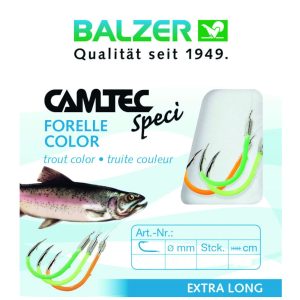 Balzer Camtec Forelle farbig 60cm UV – 6 gebundene Angelhaken